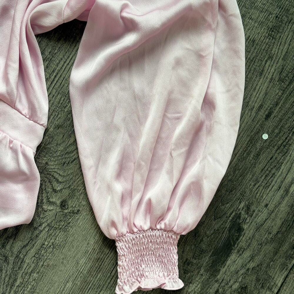 Express Light Pink Ruffle Long Sleeve Blouse - XL - Picture 4 of 5